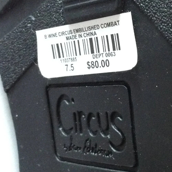 Sam Edelman Circus Women's Red Velvet Lace Up Combat Boots Size 7.5 WW - Picture 9 of 11